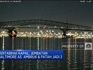 Video: Tertabrak Kapal, Jembatan Baltimore AS Ambruk