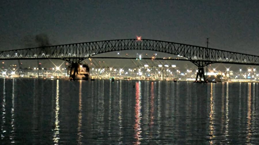 Jembatan Baltimore. (Tangkapan Layar Youtube/StreamTime Live)