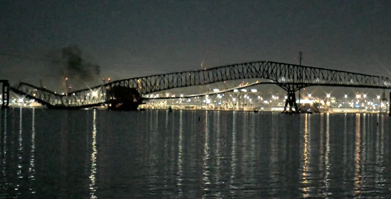 Jembatan Baltimore. (Tangkapan Layar Youtube/StreamTime Live) Jembatan Baltimore. (Tangkapan Layar Youtube/StreamTime Live)