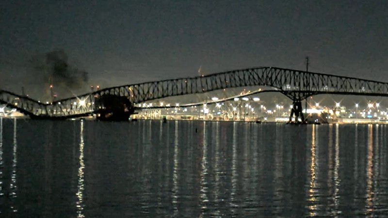 Jembatan Baltimore. (Tangkapan Layar Youtube/StreamTime Live)