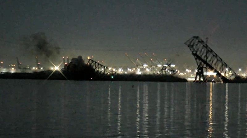 Jembatan Baltimore. (Tangkapan Layar Youtube/StreamTime Live)