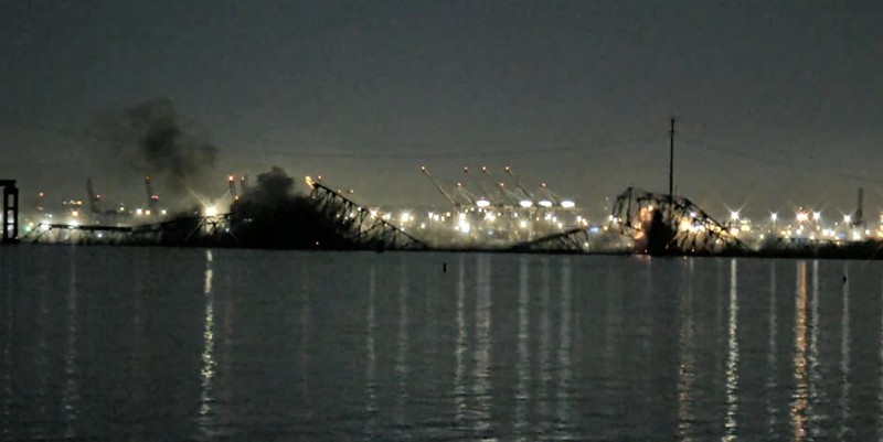 Jembatan Baltimore. (Tangkapan Layar Youtube/StreamTime Live)