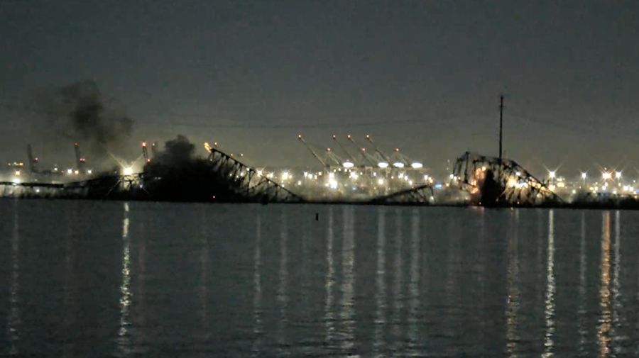 Jembatan Baltimore. (Tangkapan Layar Youtube/StreamTime Live)