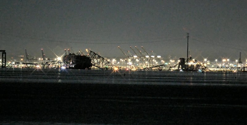 Jembatan Baltimore. (Tangkapan Layar Youtube/StreamTime Live) Jembatan Baltimore. (Tangkapan Layar Youtube/StreamTime Live)