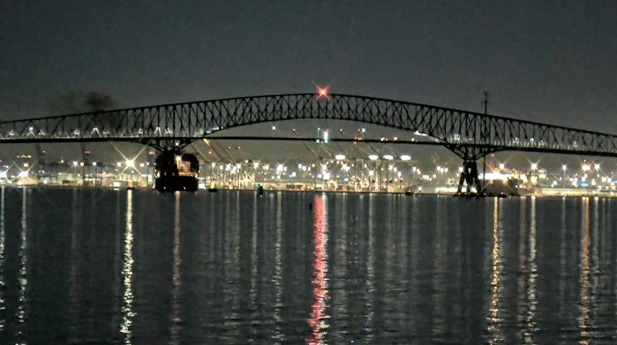 Jembatan Baltimore. (Tangkapan Layar Youtube/StreamTime Live)