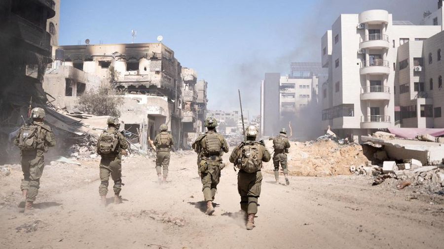 Israeli soldiers operate in the Gaza Strip amid the ongoing conflict between Israel and the Palestinian Islamist group Hamas, in this handout picture released on March 27, 2024. Israel Defense Forces/Handout via REUTERS. THIS IMAGE HAS BEEN SUPPLIED BY A THIRD PARTY