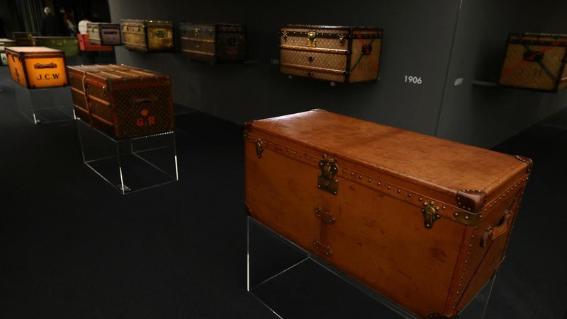 Trunks from the Louis Vuitton collection are displayed in the trunks museum at the Louis Vuitton workshops in Asnieres-sur-Seine near Paris, France, March 27, 2024. REUTERS/Stephanie Lecocq