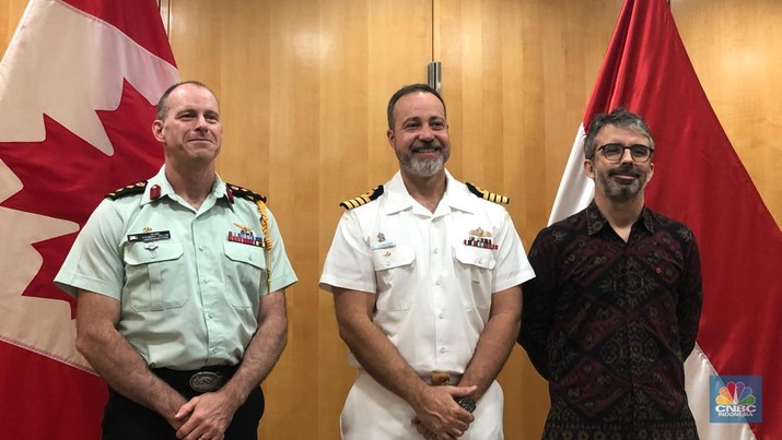 Komandan Satuan Tugas Gabungan (CTF) 150 Angkatan Laut Kanada Kapten Colin Matthews melakukan kunjungan ke Jakarta. (Dok. Detikcom/Rifka)