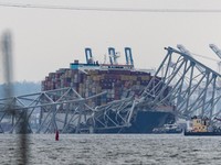 Potret Terbaru Jembatan Baltimore Ambruk Ditabrak Kapal Raksasa