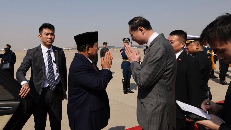 Menteri Pertahanan Prabowo Subianto tiba di China pada Minggu (31/3) untuk hadiri undangan Presiden Xi Jinping. (Istimewa)