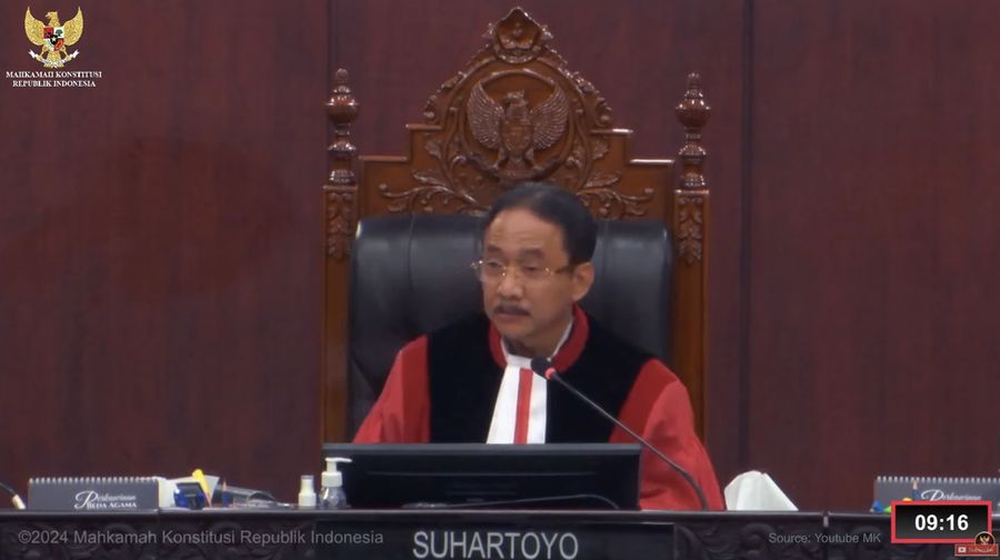 Sidang perselisihan hasil Pemilu Presiden & Wakil Presiden Tahun 2024, 1 April 2024. (Dok: KPU)