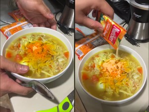 Nyeleneh! Pria Ini Makan Soto Dicampur Nutrisari, Apa Enak?