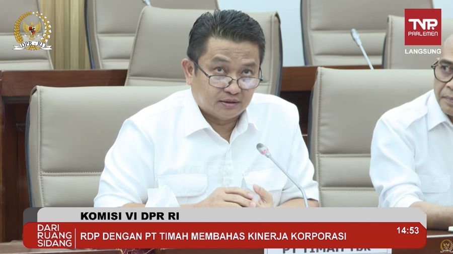 Dirut Timah di Komisi VI DPR RI (Tangkapan layar Komisi VI DPR RI Channel)