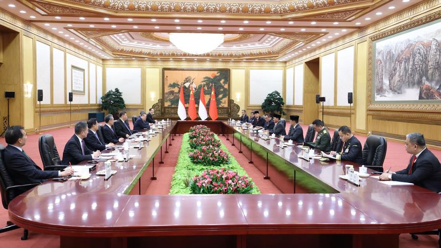 Menteri Pertahanan Prabowo Subianto bertemu dengan Presiden Xi Jinping di China pada Minggu (31/3/2024). (Dok. Kemhan RI)