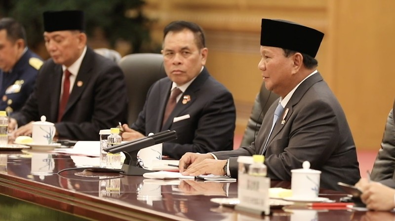 Menteri Pertahanan Prabowo Subianto bertemu dengan Presiden Xi Jinping di China pada Minggu (31/3/2024). Menteri Pertahanan Prabowo Subianto bertemu dengan Presiden Xi Jinping di China pada Minggu (31/3/2024). (Dok. Kemhan RI)