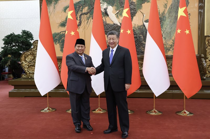 Menteri Pertahanan Prabowo Subianto bertemu dengan Presiden Xi Jinping di China pada Minggu (31/3/2024). (Dok. Kemhan RI)