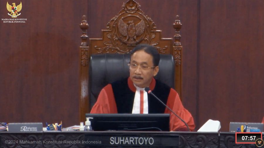 Sidang perselisihan hasil Pemilu Presiden & Wakil Presiden Tahun 2024, 2 April 2024. (Tangkapan Layar Youtube Mahkamah Konstitusi RI)