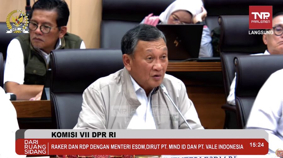 Menteri ESDM di RDP Komisi VII DPR (Tangkapan layar Youtube Komisi VII DPR RI Channel)