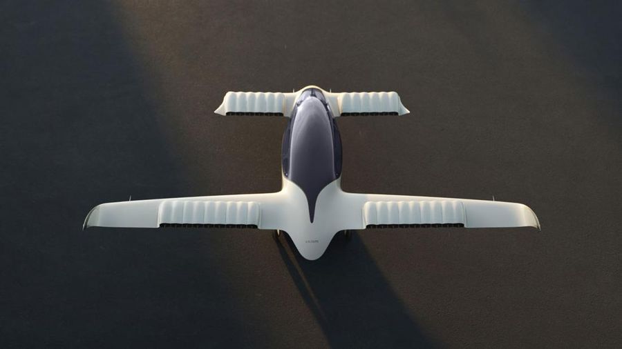 Produk eVTOL Lilium, angkutan terbang bertenaga listrik yang bisa tinggal landas dan mendarat secara vertikal.