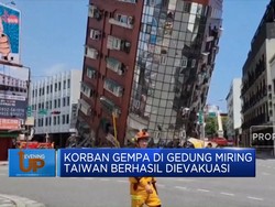 Video: Korban Gempa di Gedung Miring Taiwan Berhasil Dievakuasi