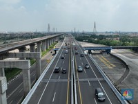 H-3 Idul Fitri, Penampakan Lalin Ruas Tol MBZ Ramai Hingga KM 48