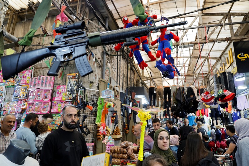 Palestinians prepare for Eid al-Fitr, amid the ongoing conflict between Israel and the Palestinian Islamist group Hamas, in Nablus, in the Israeli-occupied West Bank, April 6, 2024. REUTERS/Raneen Sawafta