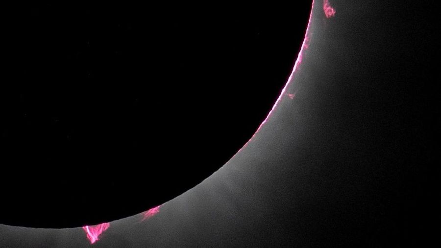 Gerhana matahari total di Dallas, Texas, AS, 8 April 2024. (via REUTERS/NASA/Keegan Barber)