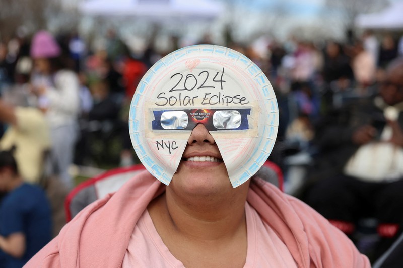 Gerhana matahari total di Dallas, Texas, AS, 8 April 2024. (via REUTERS/NASA/Keegan Barber) Gerhana matahari total di Dallas, Texas, AS, 8 April 2024. (via REUTERS/NASA/Keegan Barber)