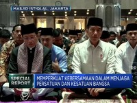Video: Jokowi Salat Id di Istiqlal Bareng Para Menteri