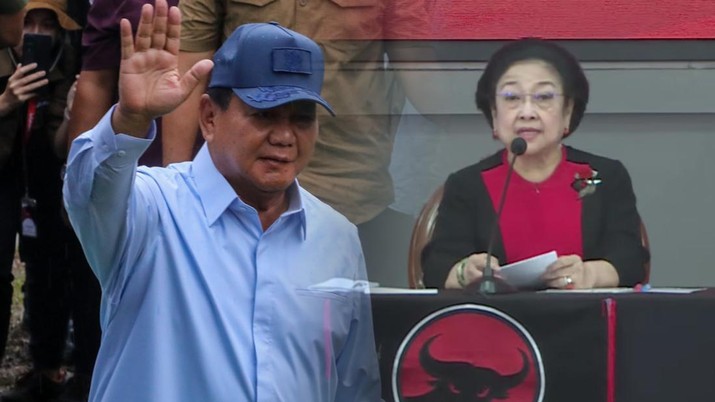 Foto kolase Prabowo Subianto dan Megawati Soekarnoputri, (CNBC Indonesia)