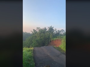 PUPR Belum Pastikan Jalan Amblas di Bangli Terkait Fenomena Sinkhole