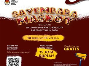 KPU Parepare Sayembara Maskot Pilwalkot 2024 Hadiah Rp 15 Juta, Ini Syaratnya