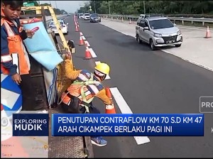 Penutupan Contraflow KM 70 - KM 47 Arah Cikampek Berlaku Pagi Ini