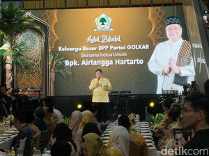 Airlangga Sapa Mardiono di Halalbihalal, Ungkit Koalisi Indonesia Bersatu