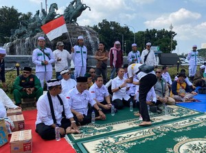 Kapten Timnas AMIN Ikut Aksi 164 di Patung Kuda Jakpus