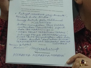 Melihat Lagi Surat Tulisan Tangan Megawati untuk Hakim MK