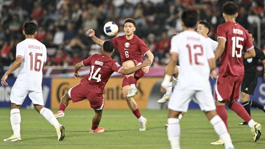 Timnas Indonesia melawan Qatar dalam laga pembuka Piala Asia U-23 2024. (Dok. the-afc.com)