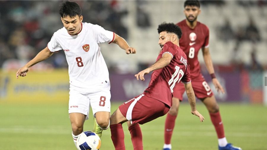 Timnas Indonesia melawan Qatar dalam laga pembuka Piala Asia U-23 2024. (Dok. the-afc.com)