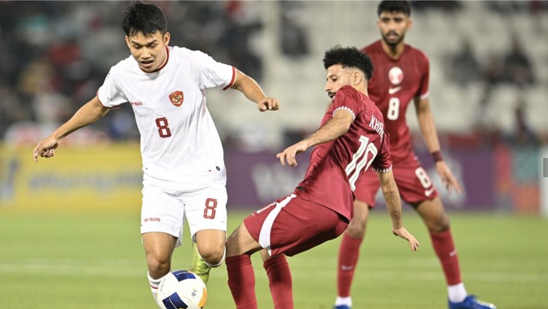 Timnas Indonesia melawan Qatar dalam laga pembuka Piala Asia U-23 2024. (Dok. the-afc.com)