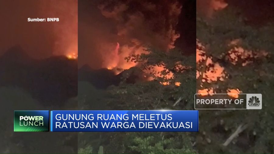 Gunung Ruang Meletus Ratusan Warga Dievakuasi