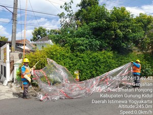 Viral Balon Udara Nyangkut Tiang Listrik di Ponjong Gunungkidul