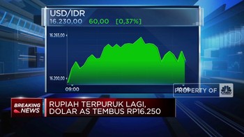 Video: Rupiah Terpuruk Lagi, Tembus Rp16.250 Per Dolar AS