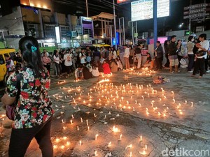 Keluarga Wanita Tewas di Gudang Apotek Samarinda Aksi Damai 1.000 Lilin