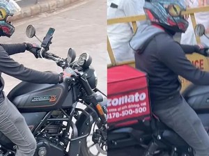 Keren! Ojol Ini Antar Makanan Pakai Motor Harley Davidson