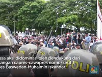 Situasi Demo di Patung Kuda Jelang Putusan MK