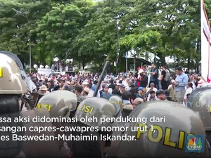 Situasi Demo di Patung Kuda Jelang Putusan MK