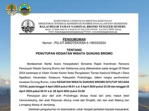 Gunung Bromo Ditutup 25 April 2024
