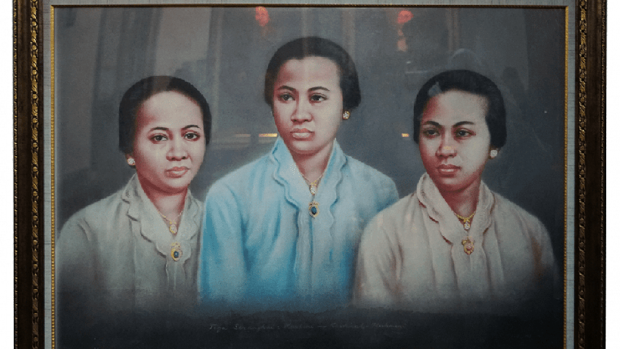 Lukisan R.A. Kartini bersama R.A. Kardinah dan R.A. Roekmini. (Dok. museumkartinirembang)