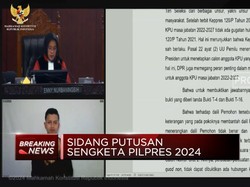 Video: MK Bacakan Hasil Sidang Gugatan Pilpres Tim AMIN