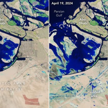 Malapetaka Guncang Dubai, Ini Foto Satelit Sebelum dan Sesudah Banjir